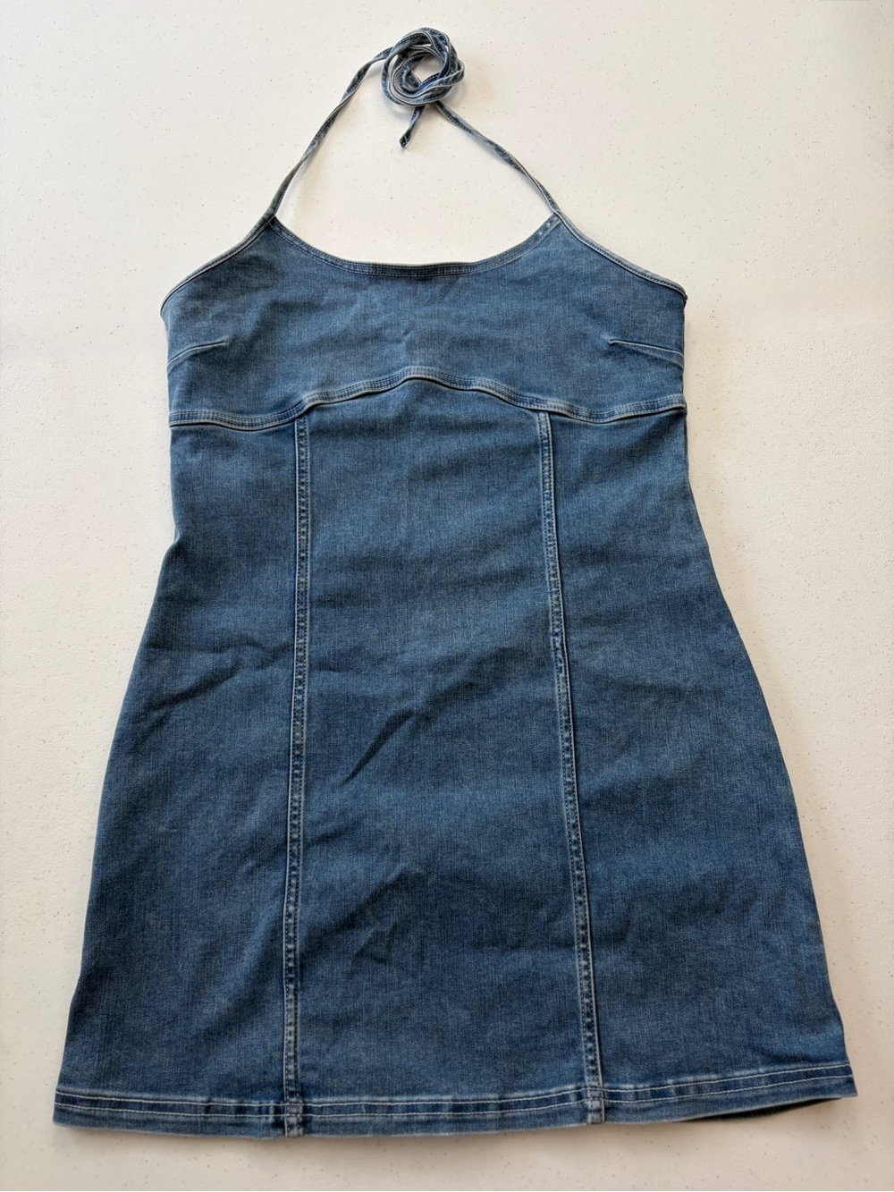 Aerie Corset Denim Halter Dress